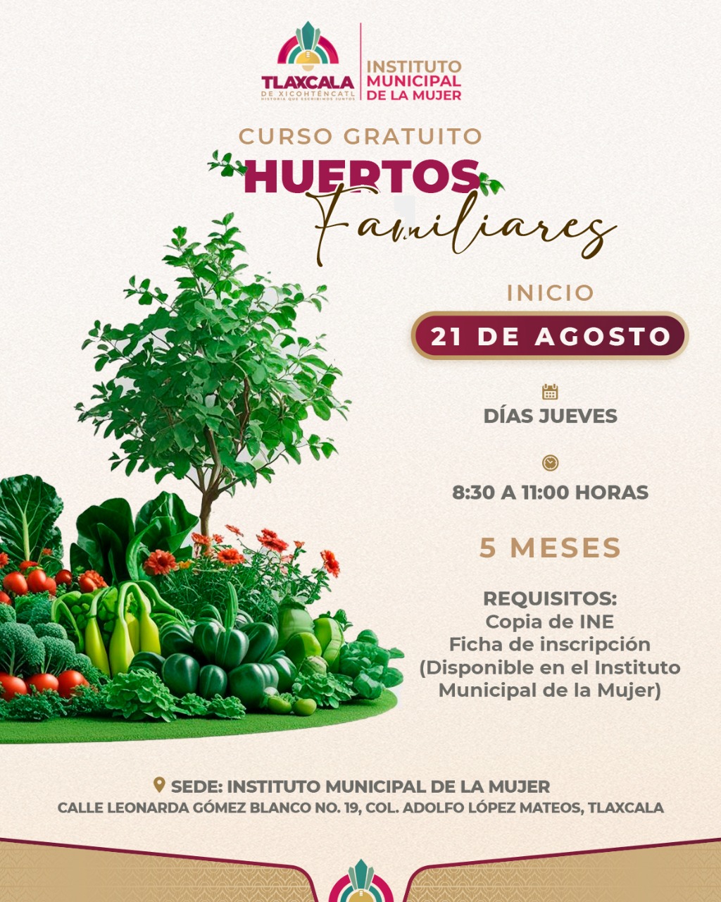 Invita Ayuntamiento de Tlaxcala al curso gratuito de Huertos Familiares para mujeres de la capital